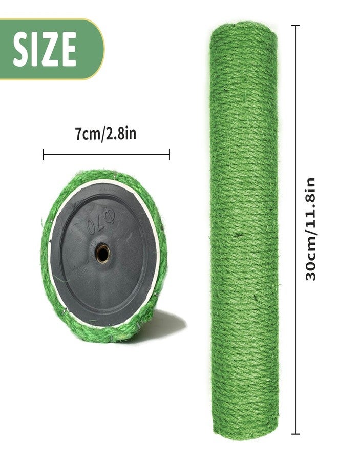 MiDube 12 Inch Cat Scratching Posts Jute Rope Replacement Refill Accessories for Cats Tower Kittens Scratch Pole Perch Interactive Toys Carpeted Furniture Scratching Tree Indoor Wall 2 Pack, Green - Image 2